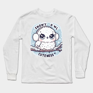 Enchanted Frost: Snowy Owl Kawaii Magic Long Sleeve T-Shirt